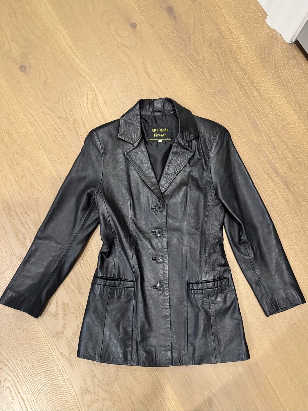 Vintage Alta Moda Firenze Real Leather Blazer Jacket